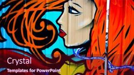  Presentation with urban art - Colorful PPT theme enhanced with melbourne-sept-11-street-art backdrop and a wine colored foreground