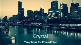 Presentation with melbourne - Colorful presentation design enhanced with melbourne skyline by night backdrop and a ocean colored foreground
