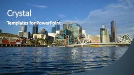  Presentation with melbourne - PPT theme having melbourne skyline early background and a teal colored foreground