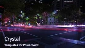  Presentation with melbourne - Slide set having melbourne street at night background and a wine colored foreground