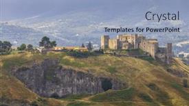  Presentation with castle - PPT theme enhanced with melfi-castle-province-of-potenza and a light blue colored foreground