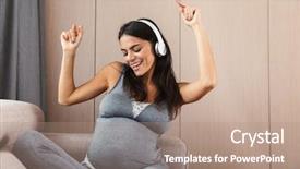  Presentation with listening woman - Audience pleasing PPT layouts consisting of melody - image of an amazing healthy backdrop and a coral colored foreground