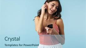  Presentation with girl scouts explorer summer - PPT theme enhanced with melody - lovely girl wearing summer clothes background and a light blue colored foreground