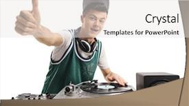  Presentation with teenage - Slides with melody - teenage dj playing music background and a white colored foreground