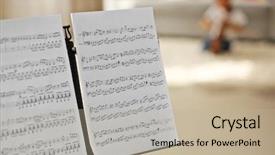  Presentation with stand - Theme enhanced with melody sheets on a stand background and a mint green colored foreground