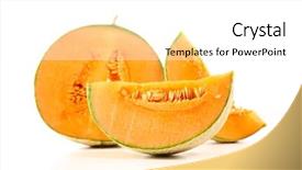  Presentation with maroon and white - Amazing slide set having melon isolated on white background backdrop and a white colored foreground