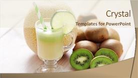  Presentation with energy drink - Slide set featuring melon juice - food and drink background and a  colored foreground