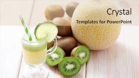  Presentation with energy drink - Slide deck consisting of melon juice - food and drink background and a lemonade colored foreground