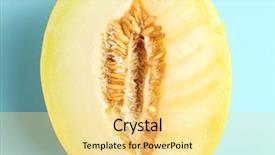  Presentation with melon - Slide deck featuring melon on color background sex background and a blonde colored foreground