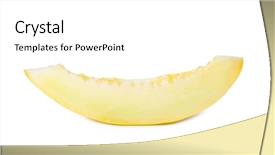  Presentation with melon - Presentation design having melon on isolated on white background and a white colored foreground