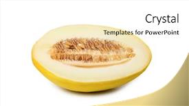  Presentation with white sparkle - Presentation theme enhanced with melon on isolated on white background and a white colored foreground