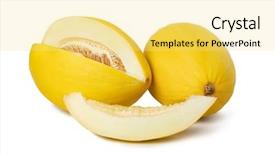  Presentation with cfd white - Colorful presentation theme enhanced with melon on isolated on white backdrop and a blonde colored foreground