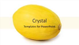  Presentation with 3d white - Presentation theme having melon on isolated on white background and a yellow colored foreground