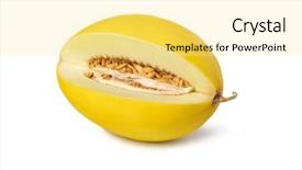  Presentation with melon - Audience pleasing presentation consisting of melon on isolated on white backdrop and a blonde colored foreground