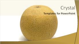  Presentation with melon - Slide set having melon-on-white-background background and a blonde colored foreground