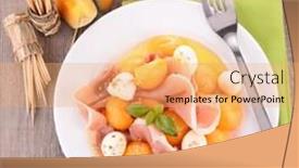  Presentation with melon - PPT theme enhanced with melon salad background and a yellow colored foreground