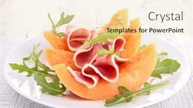  Presentation with melon - PPT layouts featuring melon salad background and a lemonade colored foreground