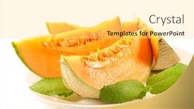  Presentation with melon - Slide deck with melon-slice-and-mint background and a blonde colored foreground