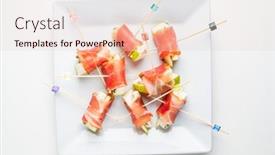  Presentation with melon - Beautiful slide deck featuring melon-slices-wrapped-in-prosciutto backdrop and a lemonade colored foreground