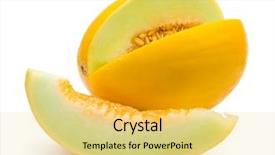  Presentation with melon - Beautiful presentation theme featuring melon backdrop and a yellow colored foreground