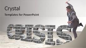  Presentation with baseball - Slide set consisting of meltdown - angry man with baseball bat background and a light gray colored foreground