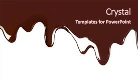  Presentation with white chocolate - Colorful slide set enhanced with melted chocolate dripping on white backdrop and a wine colored foreground