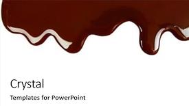  Presentation with white chocolate - Theme having melted chocolate dripping on white background and a white colored foreground