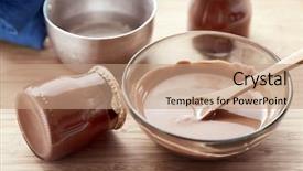  Presentation with milk dairy - Slide set having dairy milk chocolates - melted chocolate on glass bowl background and a coral colored foreground