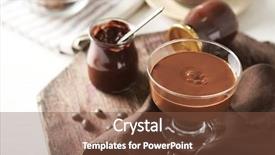  Presentation with milk dairy - Presentation theme featuring dairy milk chocolates - melted chocolate on glass bowl background and a tawny brown colored foreground