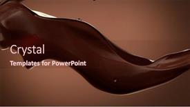 Presentation with chocolate splash - Presentation design having melted-chocolate-splash-in-detail background and a wine colored foreground