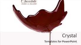  Presentation with white chocolate - Presentation consisting of melted chocolate syrup on white background and a sky blue colored foreground