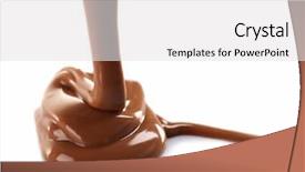  Presentation with white chocolate - PPT layouts having melted milky brown chocolate pouring background and a white colored foreground