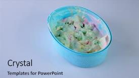  Presentation with ice cream - PPT theme featuring melted rainbow sorbet ice cream background and a  colored foreground