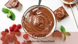  Presentation with cream - Slide deck consisting of melting - beautiful composition with chocolate cream background and a red colored foreground
