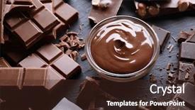  Presentation with chocolate - Presentation design enhanced with melting - bowl with melted chocolate background and a wine colored foreground