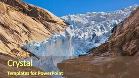  Presentation with glacier - Cool new slide set with target achievement mission bar chart backdrop and a light gray colored foreground