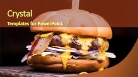  Presentation with brain and football - PPT theme with melting - burger with melted cheese background and a tawny brown colored foreground