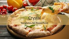  Presentation with pizza - Audience pleasing slide set consisting of melting - delicious sliced pizza with melted backdrop and a yellow colored foreground