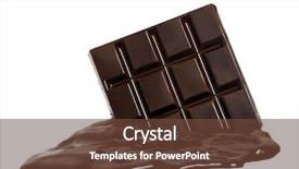 Presentation with dark homemade chocolate bars - Theme enhanced with melting chocolate bars chocolate cream background and a tawny brown colored foreground