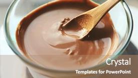  Presentation with goldsmith melting gold to liquid - Colorful PPT theme enhanced with temper - melting chocolate on stove backdrop and a coral colored foreground