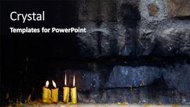  Presentation with wax - Theme enhanced with melting-church-wax-candles background and a wine colored foreground