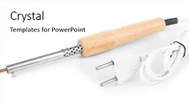  Presentation with soldering - PPT theme having melting copper - electric soldering iron isolated background and a white colored foreground