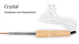  Presentation with soldering - Presentation theme with melting copper - electric soldering iron isolated background and a white colored foreground