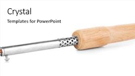  Presentation with soldering - Cool new theme with melting copper - electric soldering iron isolated backdrop and a white colored foreground