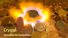  Presentation with energy gas - Theme consisting of melting copper - glowing red hot coin background and a tawny brown colored foreground