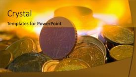  Presentation with energy gas - Presentation enhanced with melting copper - glowing red hot coin background and a gold colored foreground