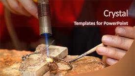  Presentation with soldering - Slides enhanced with melting copper - master soldering jeweller ornament picture background and a wine colored foreground