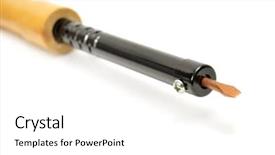  Presentation with soldering - Amazing slide deck having melting copper - soldering iron isolated backdrop and a white colored foreground