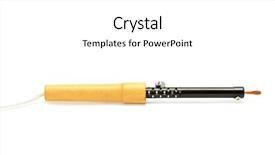  Presentation with soldering - Amazing theme having melting copper - soldering iron isolated backdrop and a white colored foreground