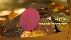  Presentation with burn - Colorful PPT theme enhanced with melting copper - theme money to burn backdrop and a tawny brown colored foreground